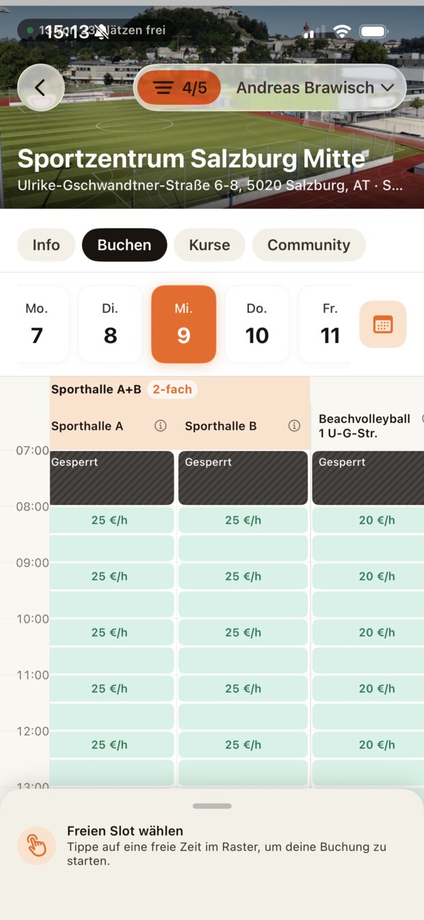 Plätze buchen